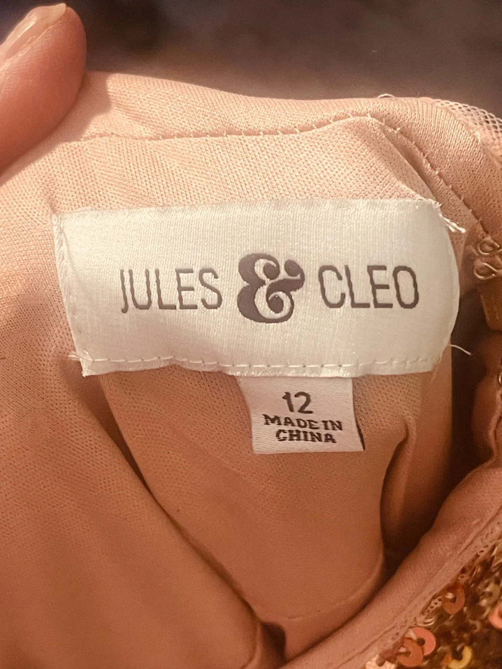 NWT-Jules & Cleo by David’s Bridal, Gold all sequined mini dress. Size 12 - Picture 7 of 12